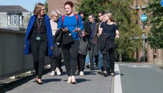 BISA members walking down the road