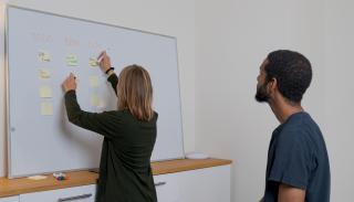 Two academics planning sessions