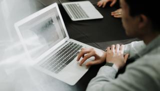 Man working on laptop