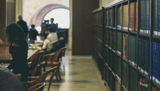 University library with students inside