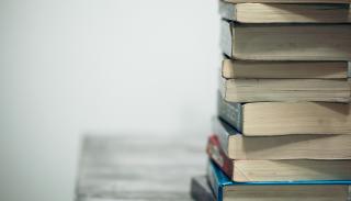 Photo of a stack of books