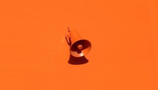 Image of a orange megaphone