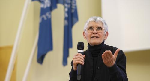 Cynthia Enloe presenting at the University of Iceland