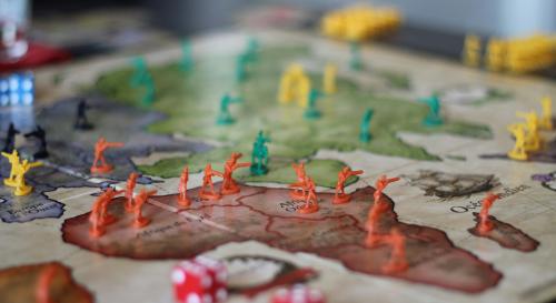 A game of Risk on a table top