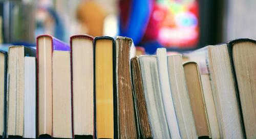 A row of books