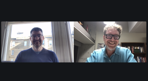 Benjamin Martill and Seb Kaempf on a Zoom call