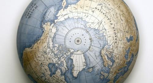 Birds eye view of a globe